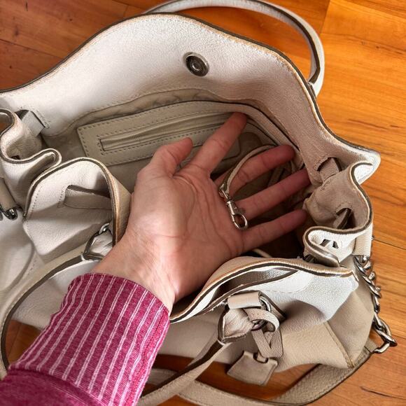 Michael Kors Hamilton Purse bag Cream vanilla ivory pebbles leather - Picture 9 of 10